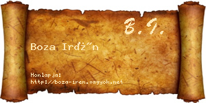 Boza Irén névjegykártya
