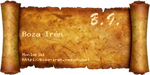 Boza Irén névjegykártya